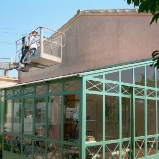 Nettoyage pignon façade maison